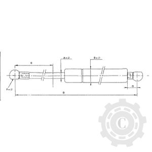 AMORTIZOR GAZ  L=785MM CURSA 339MM 300N