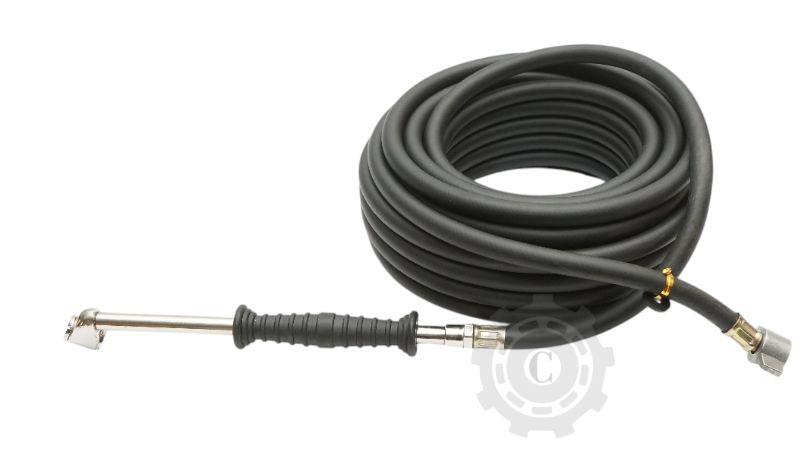 Furtun aer compresor 12m cauciucat 6x11mm cu capete de legatura pentru umflat roti