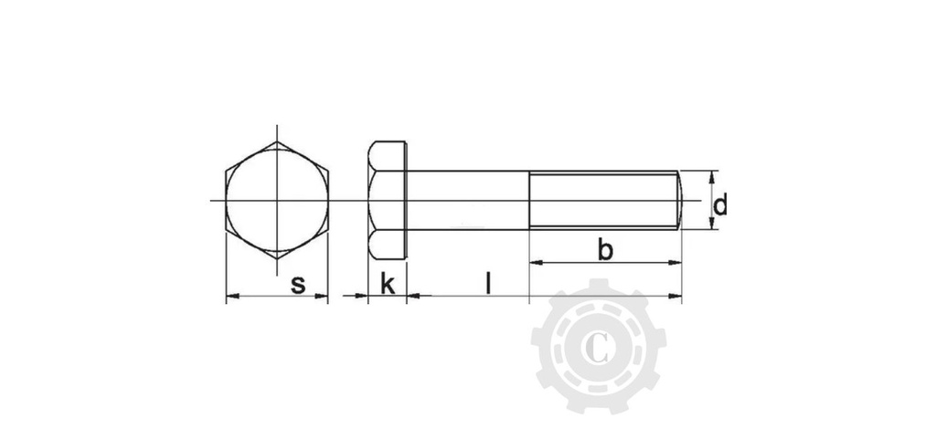 SURUB M20X2.5X80MM FILET 46MM