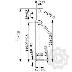 Z325145KR BOLT TIRANT CENTRAL 25X157MM