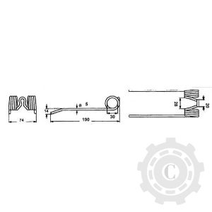 DINTE GREBLA 190x74x5MM