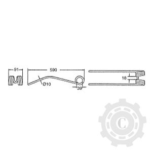 DINTE GREBLA ROTATIVA 590X85X10 PT FELLA