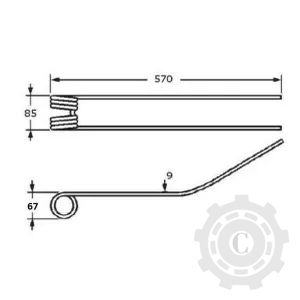 DINTE GREBLA ROTATIVA 592X86X9