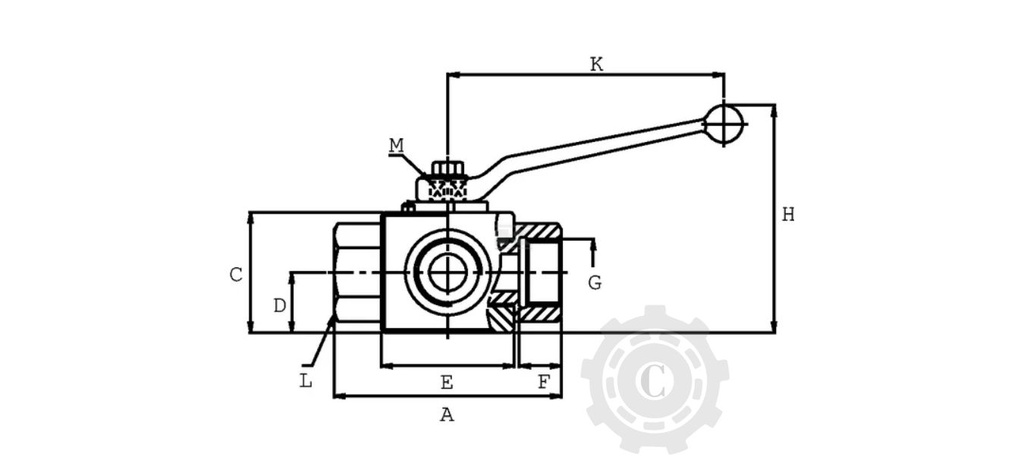 ROBINET CU BILA 3/2-L-3/4 BSP