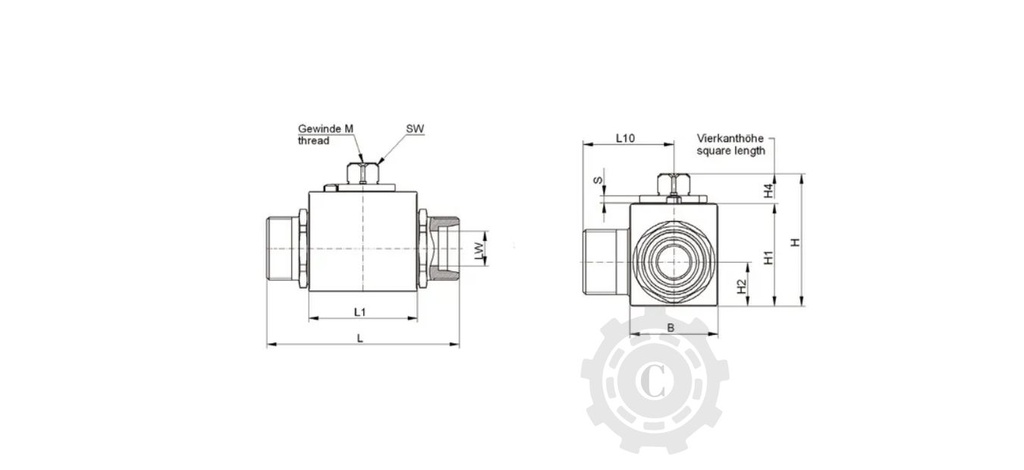 ROBINET CU BILA 3/2-L-M18X1.5