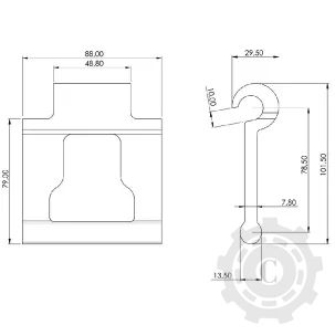 ZA DE LANT KOHLSWA 36X88X13.5MM