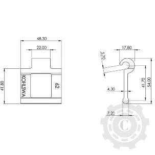 ZA DE LANT KOHLSWA 41.7X42.5X7.2MM