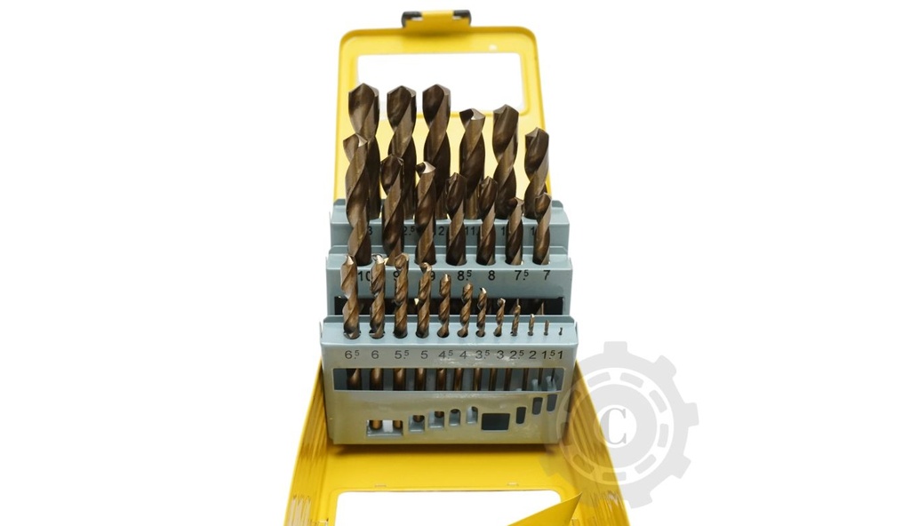 Set 25 burghie elicoidale HSS 1-13mm cu tija cilindrica pentru metal Crownman
