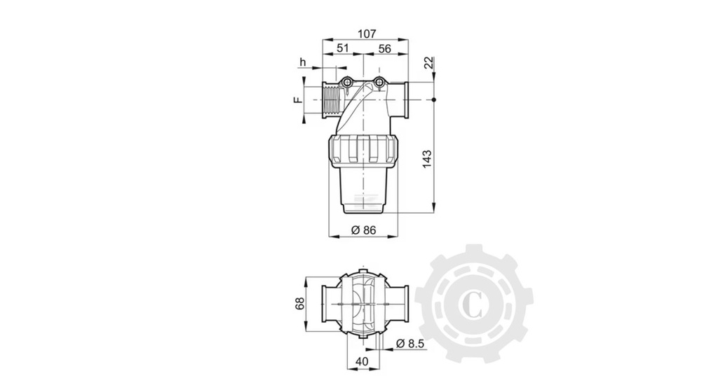  Filtru conductă 1" mamă 32 mesh