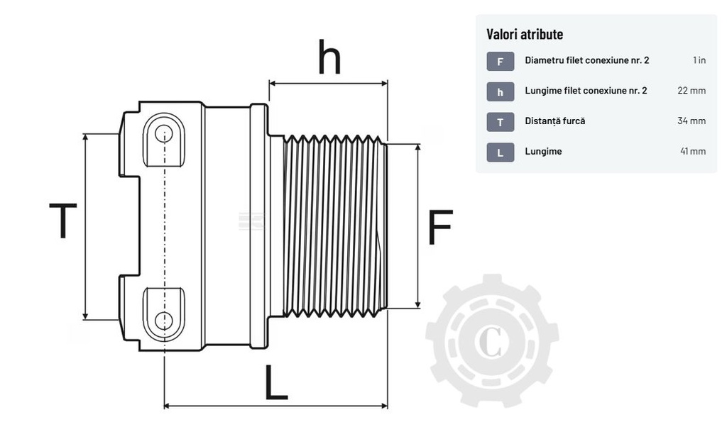 249044 Racord T4F 1" filet tată