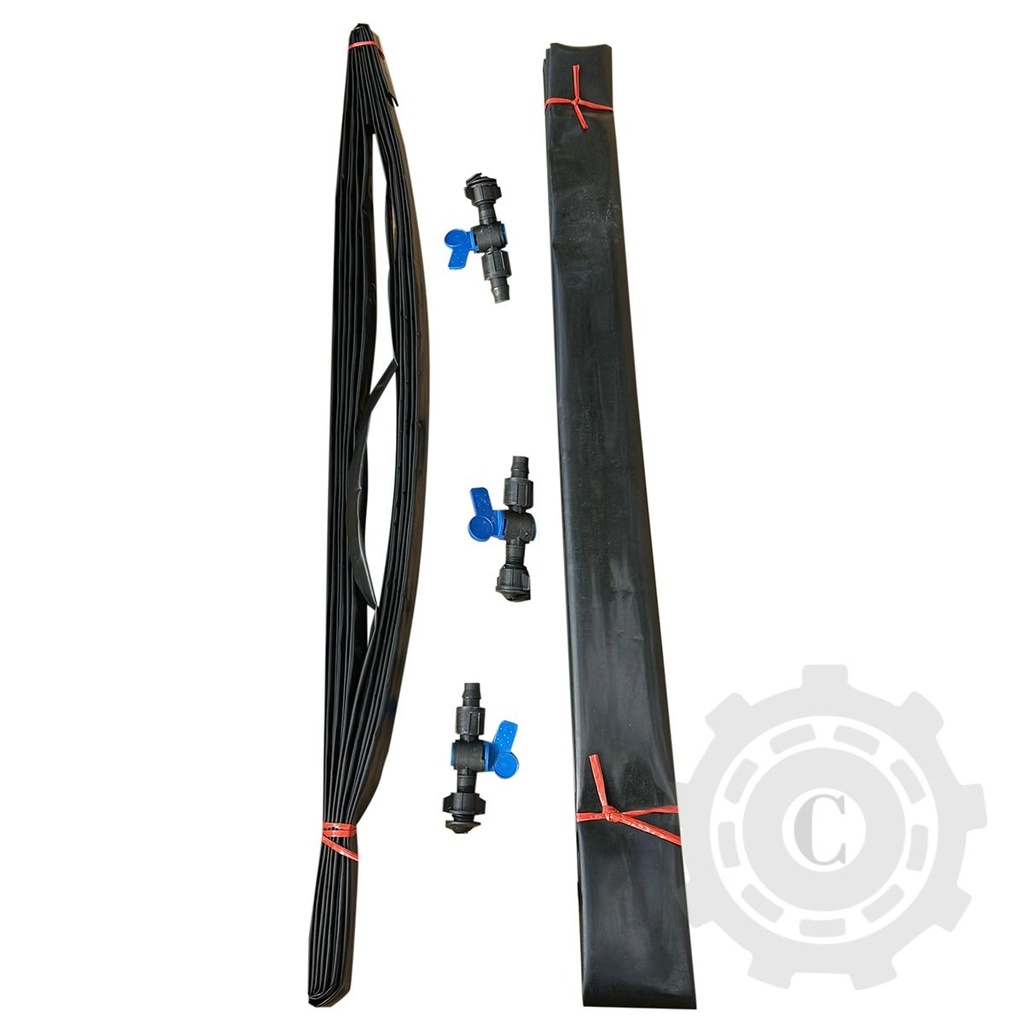 Solar de gradina 1000x400x230cm cu sistem irigare, folie verde PE cu plasa 180g/mp UV, 20 ferestre, 2 usi, teava otel galvanizat 25mm