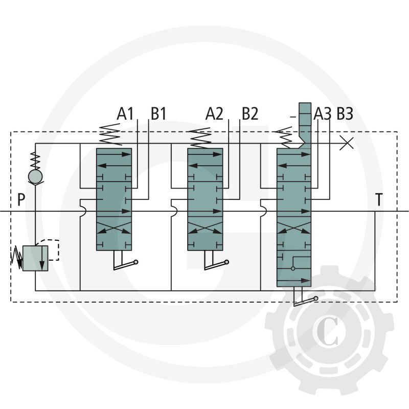 DISTRIBUITOR HIDRAULIC P40 CU 3 MANETE