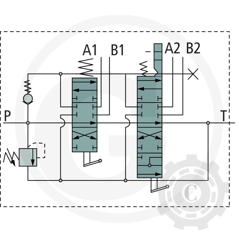 DISTRIBUITOR HIDRAULIC P40 CU DOUA MANETE