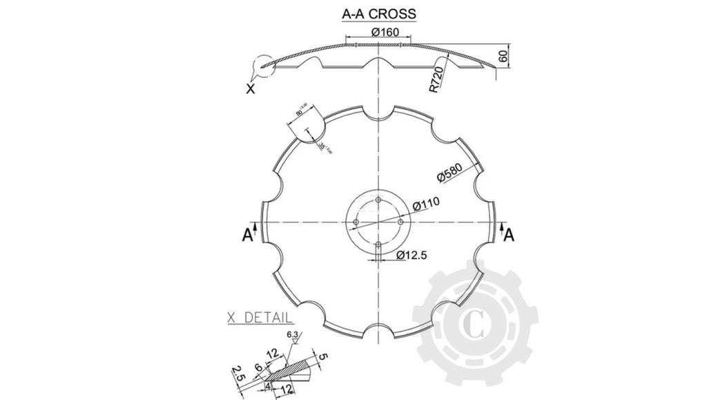TALER DISC CRESTAT 580X5MM