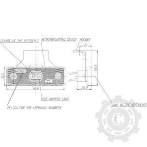 LA30134 LAMPA GABARIT LED DREPTUNGHIULARA 12/24V 98x31,5x25MM