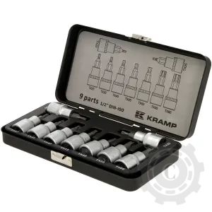 18049240091KR SET CAPETE CHEI TUBULARE 1/2"CU PROFIL TORX EXTERIOR, 9 PIESE