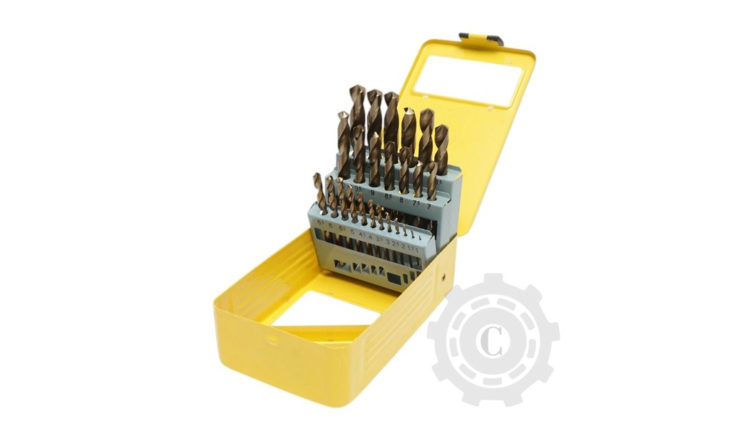 Set 25 burghie elicoidale HSS 1-13mm cu tija cilindrica pentru metal Crownman