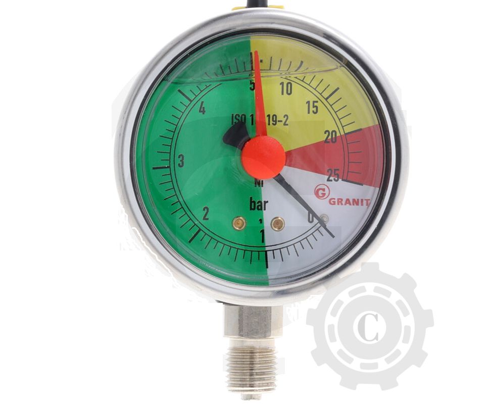 12395674 MANOMETRU 0-5-25bar Ø63mm U1/4"