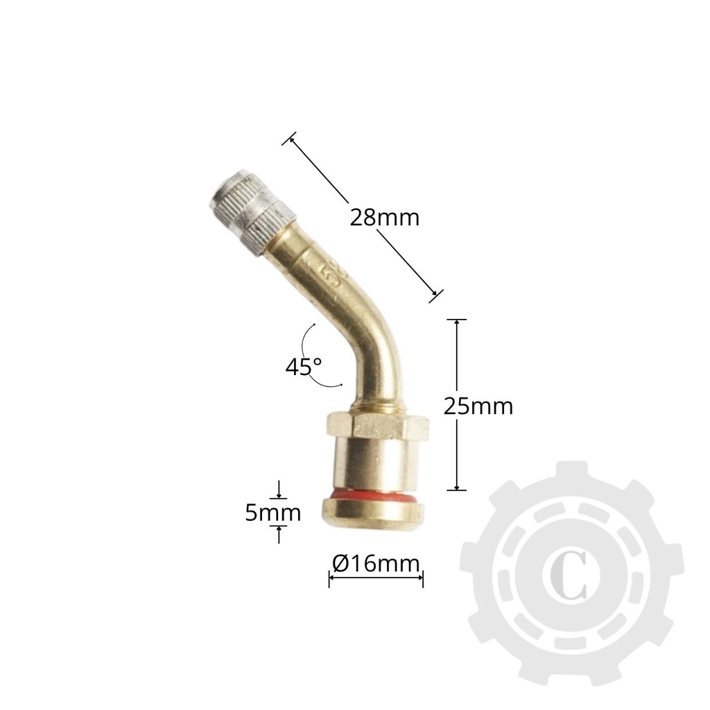 Valva roata camion metalica tubeless 53mm V3-22-1