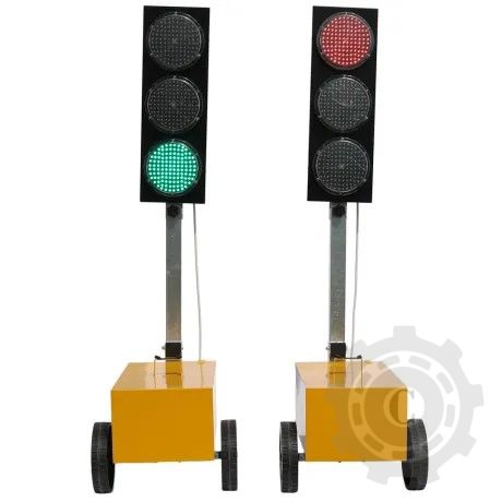 Set 2 semafoare mobile pentru semnalizarea zonelor cu lucrari 