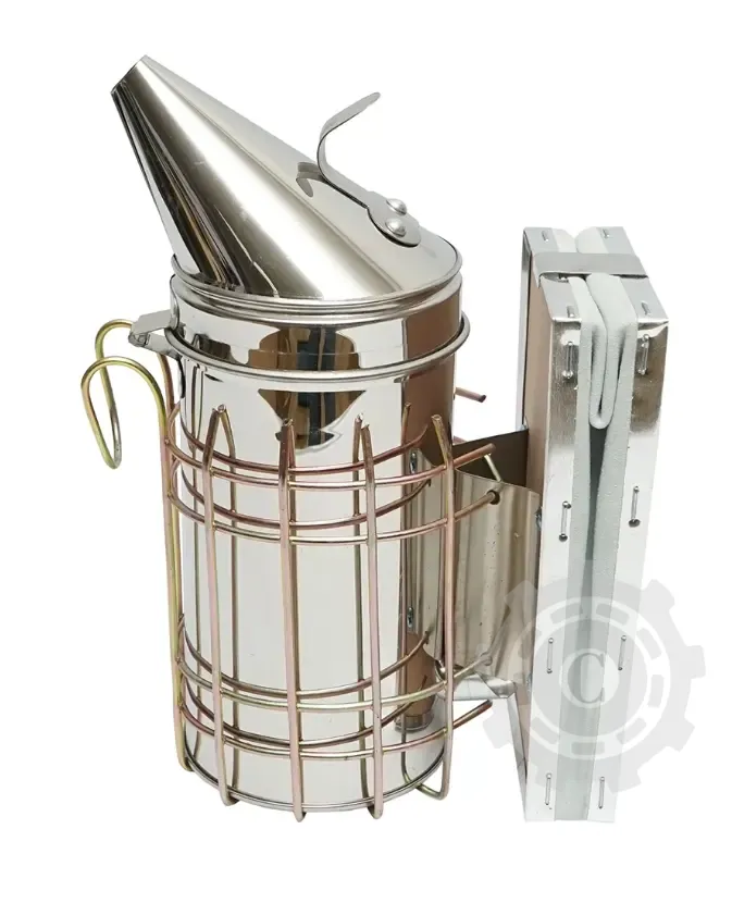 Afumator albine din inox cu cilindru scut termic si burduf din piele 160mm