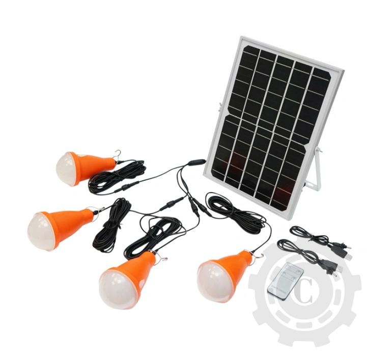 Sistem iluminat cu panou solar 5V/10W 4 becuri