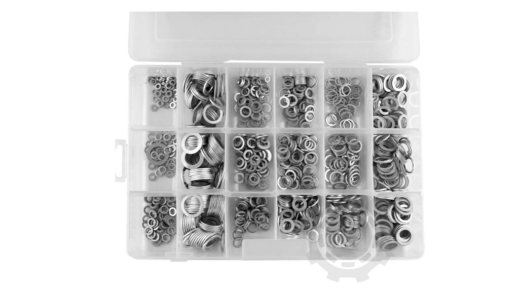 TRUSĂ CU ȘAIBE 18 ALUMINIU 900 PIESE