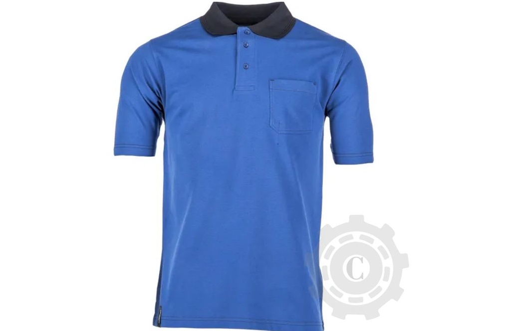 Tricou polo XL/44 unisex bumbac/poliester albastru