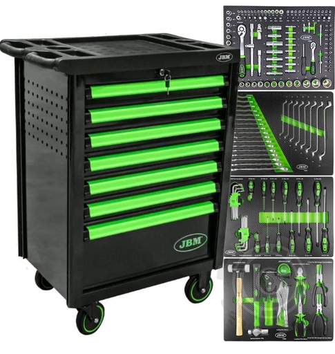 [CP054016] CARUCIOR DE SCULE CU 7 SERTARE VERDE JBM