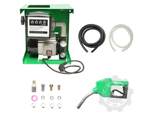 [CP059824] Kit pompa transfer motorina 220V 750W cu contor, furtun aspiratie 1,5m, furtun transfer 4m si pistol